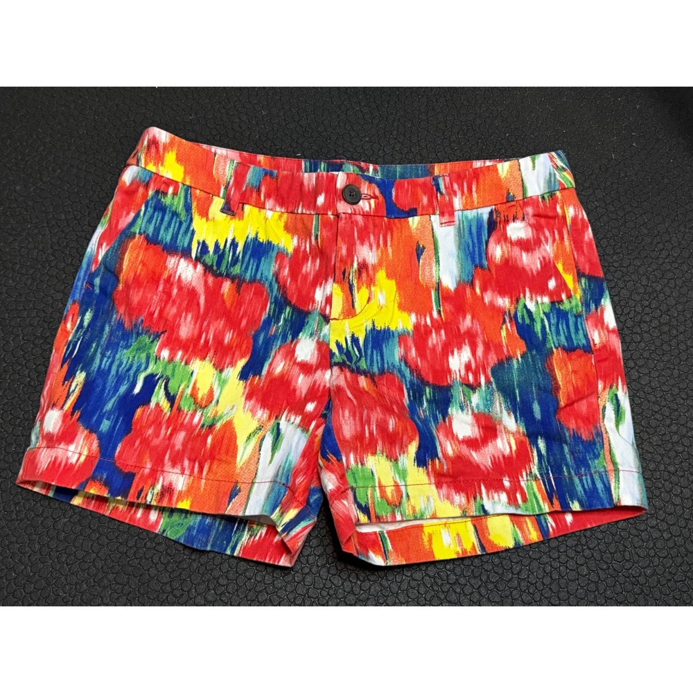 Merona‎ Womens Abstract Floral Ikat Cotton Chino Shorts Multicolor Size 2